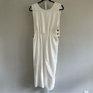 Sadie & Sage Sleeveless White Jumpsuit with Side Buttons size 5